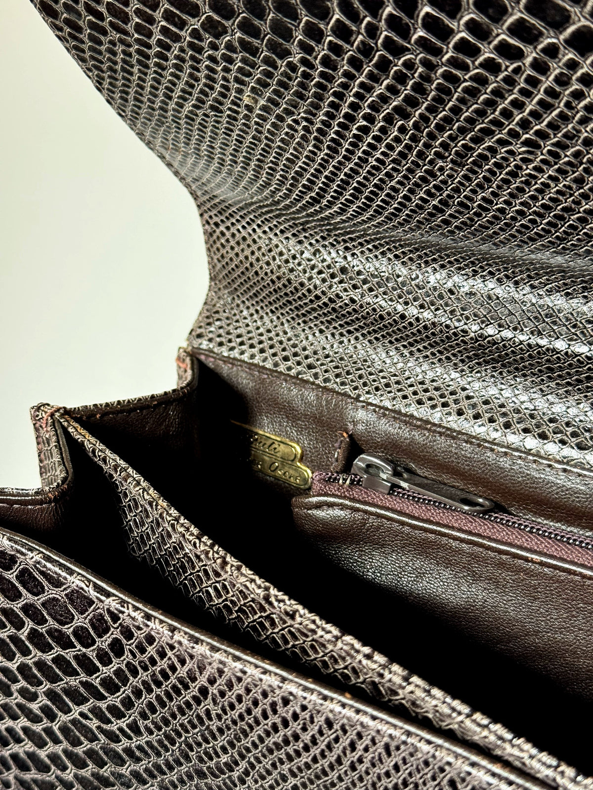Vintage Tasche aus geprägtem Glattleder