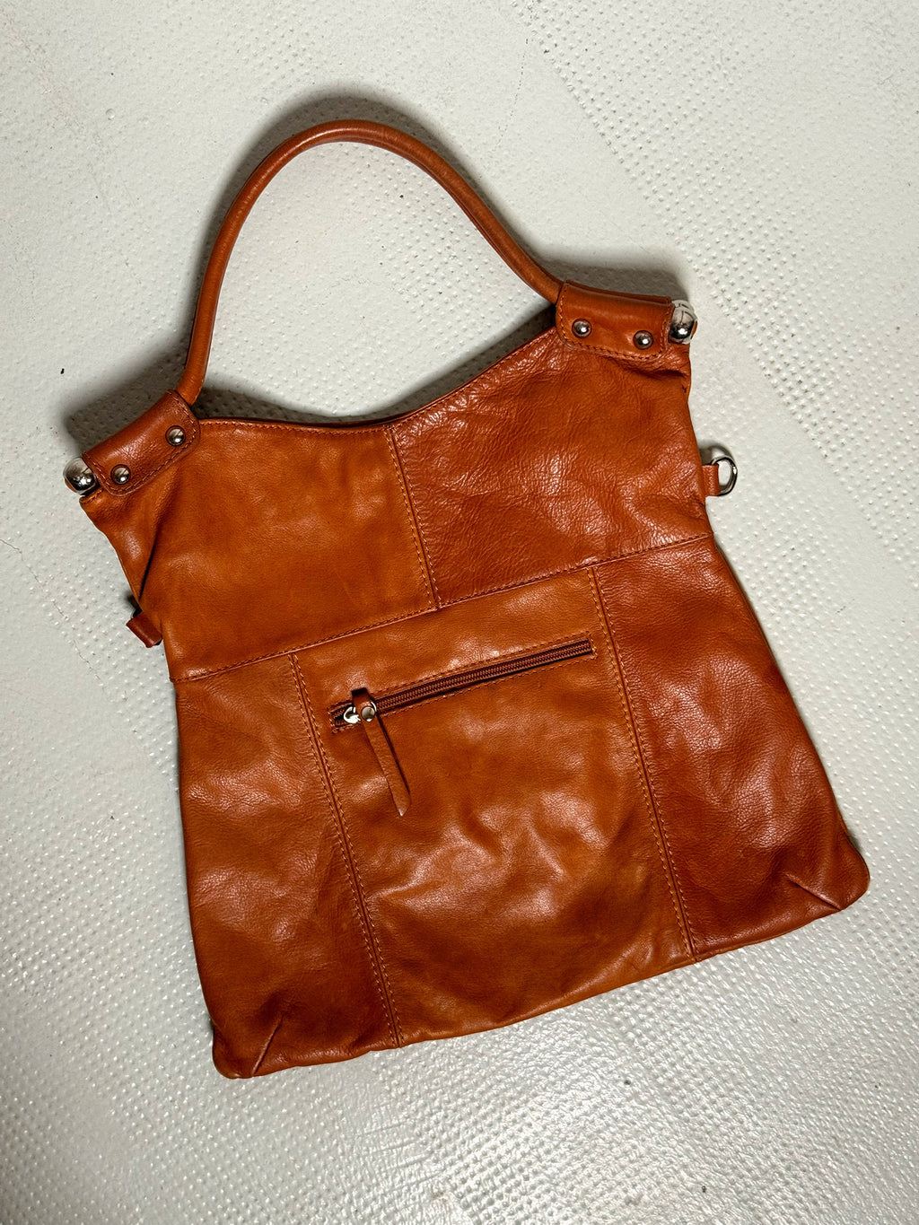 Vintage camel soft leather bag