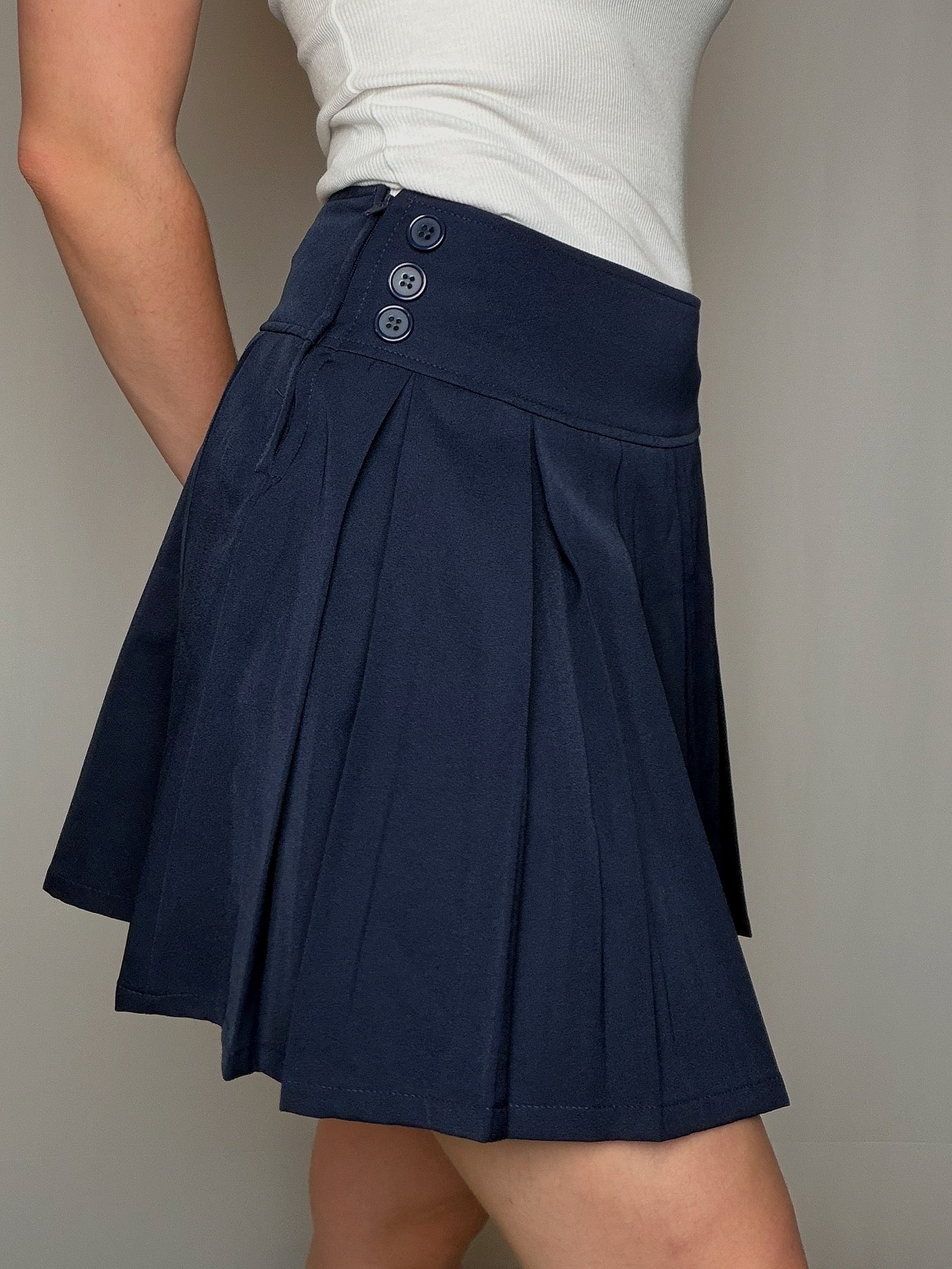 Jupe plissée marine S/M vintage