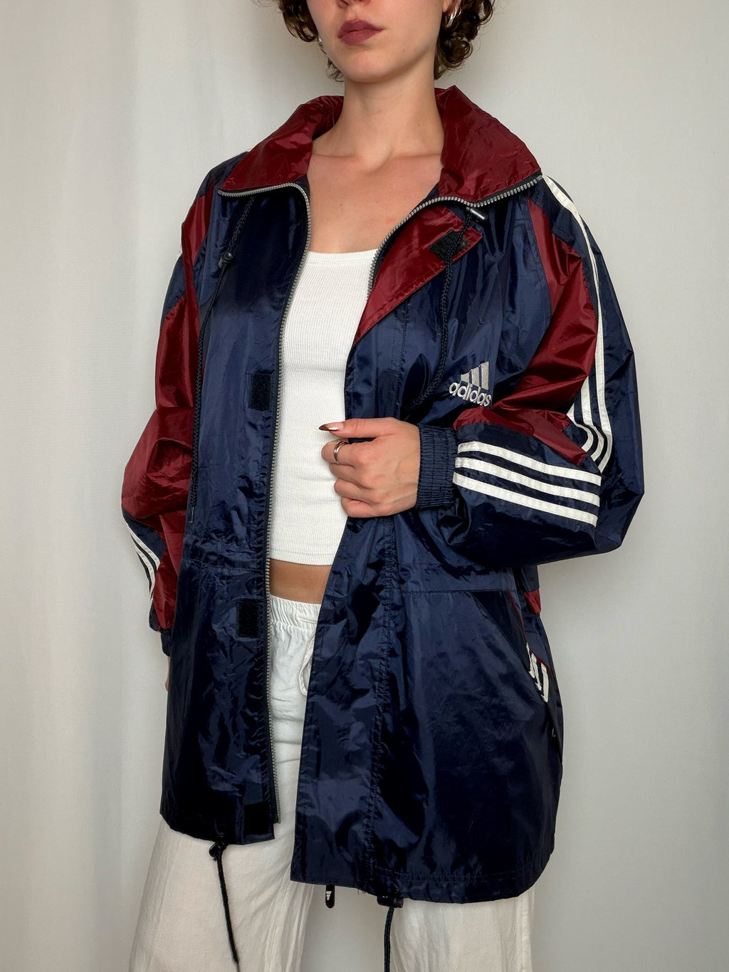 Parka marine et bordeaux Adidas XL vintage