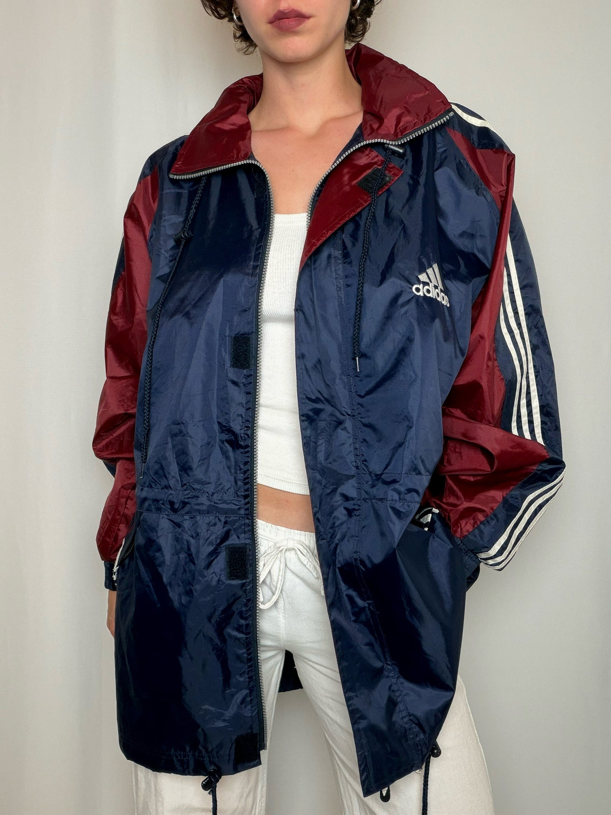 Parka marine et bordeaux Adidas XL vintage