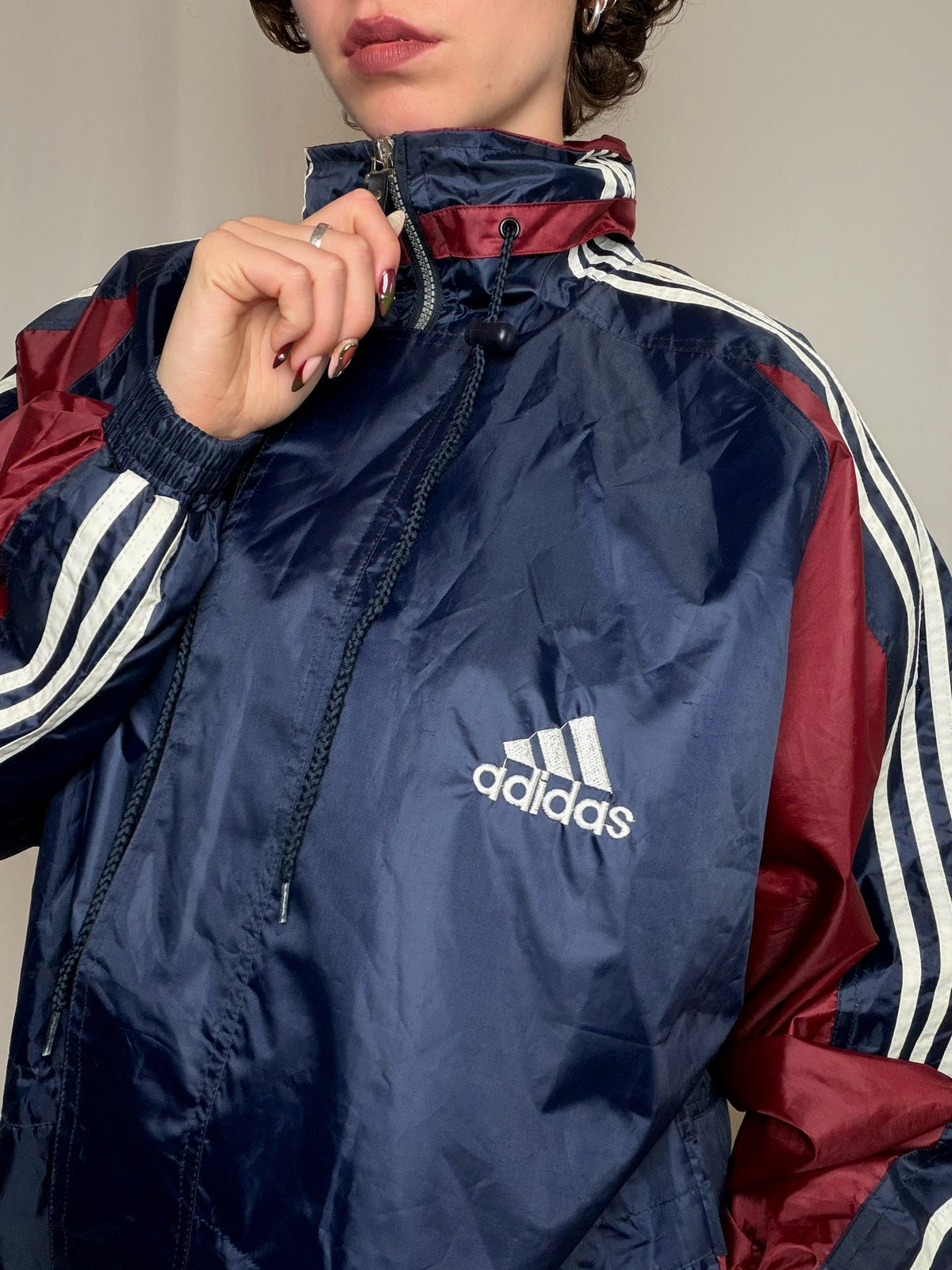 Parka marine et bordeaux Adidas XL vintage