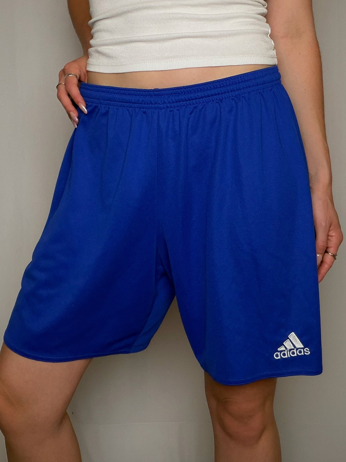 Short de sport bleu Adidas L vintage