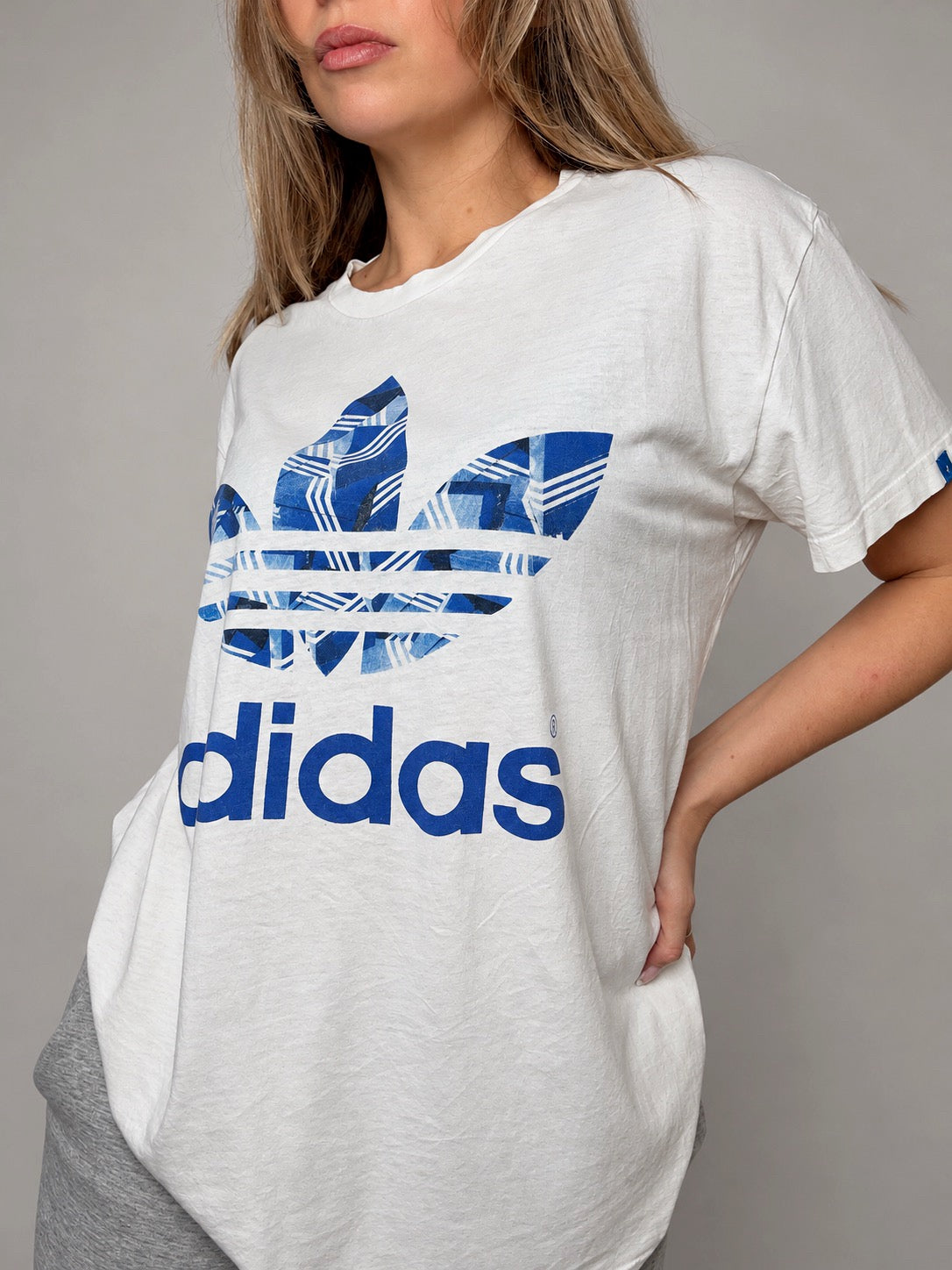 Tshirt blanc Adidas L vintage