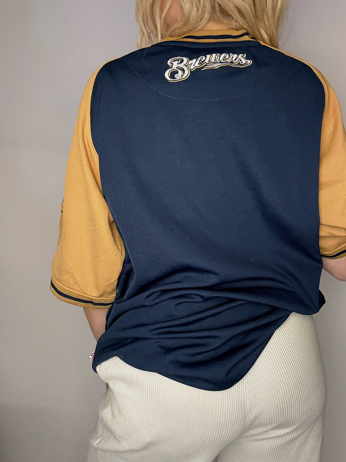 Maillot de Baseball bicolore BREWERS L vintage