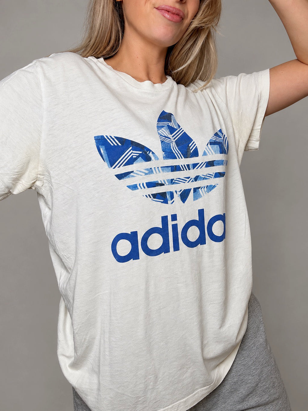 Tshirt blanc Adidas L vintage