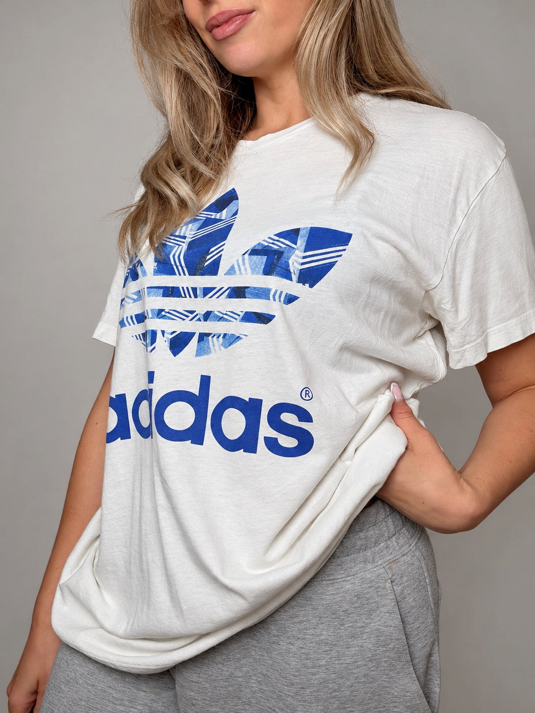 Tshirt blanc Adidas L vintage