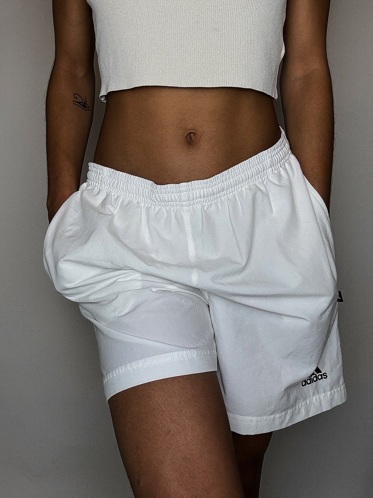 Short de sport blanc ADIDAS S vintage