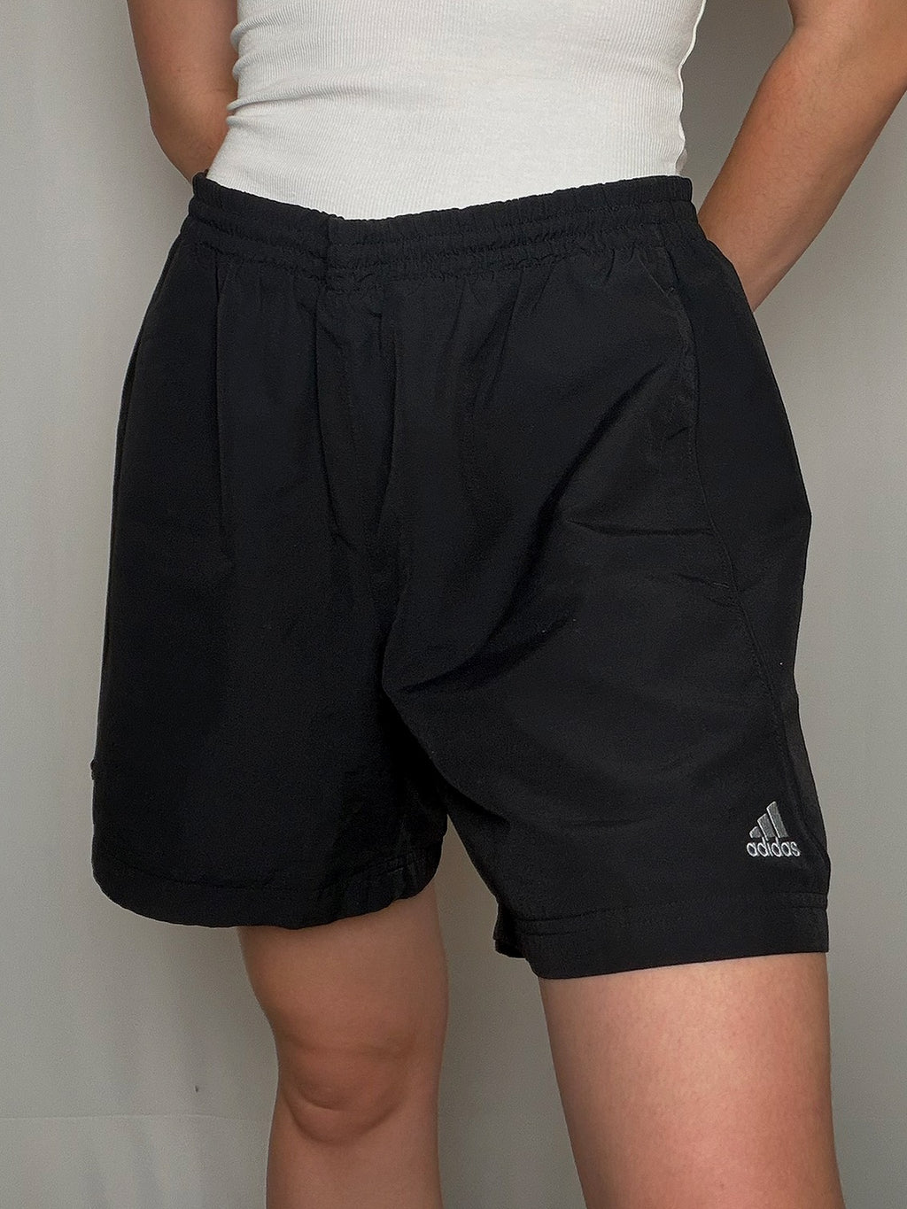 Short de sport noir Adidas L vintage