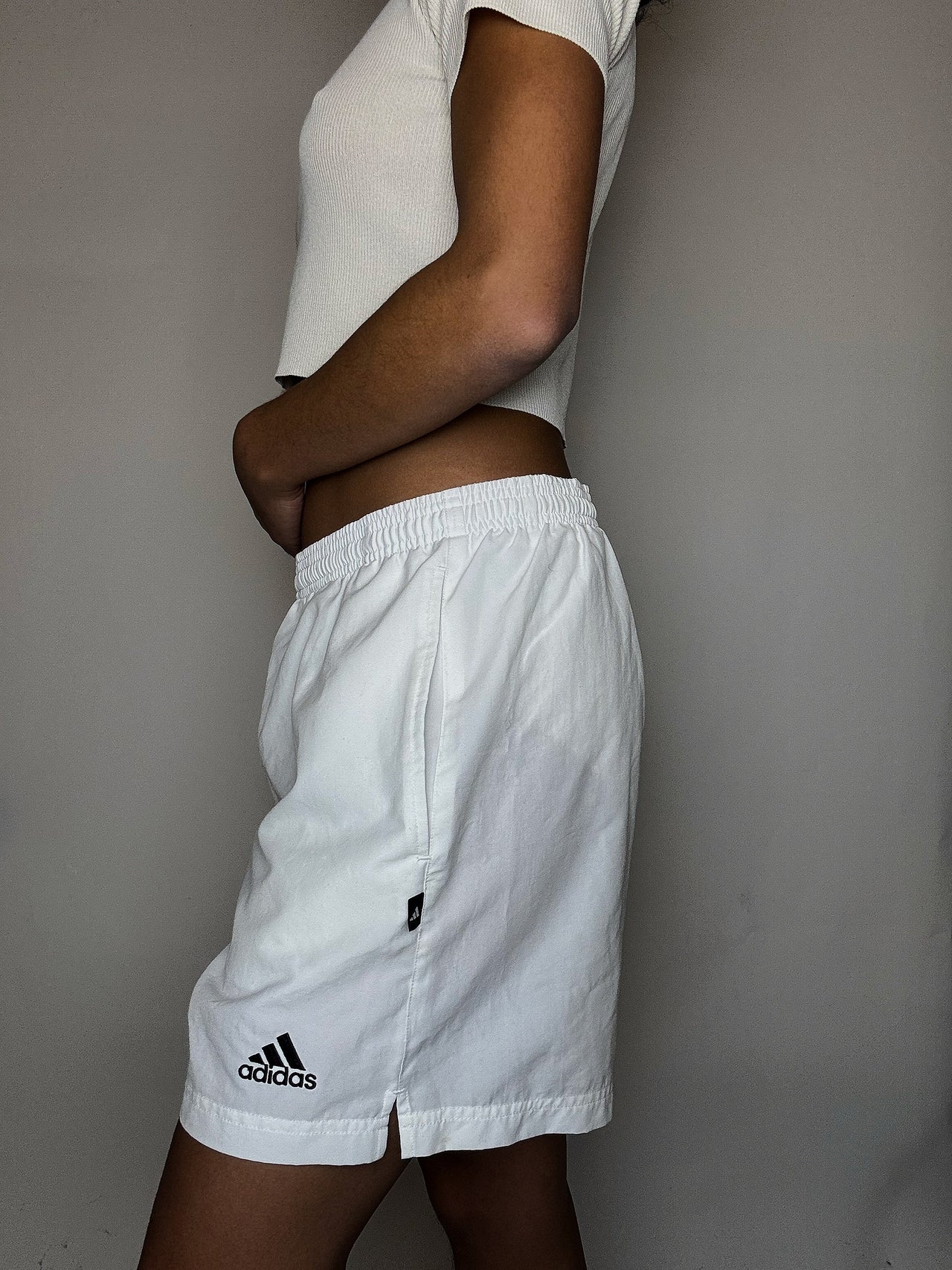 Short de sport blanc ADIDAS S vintage
