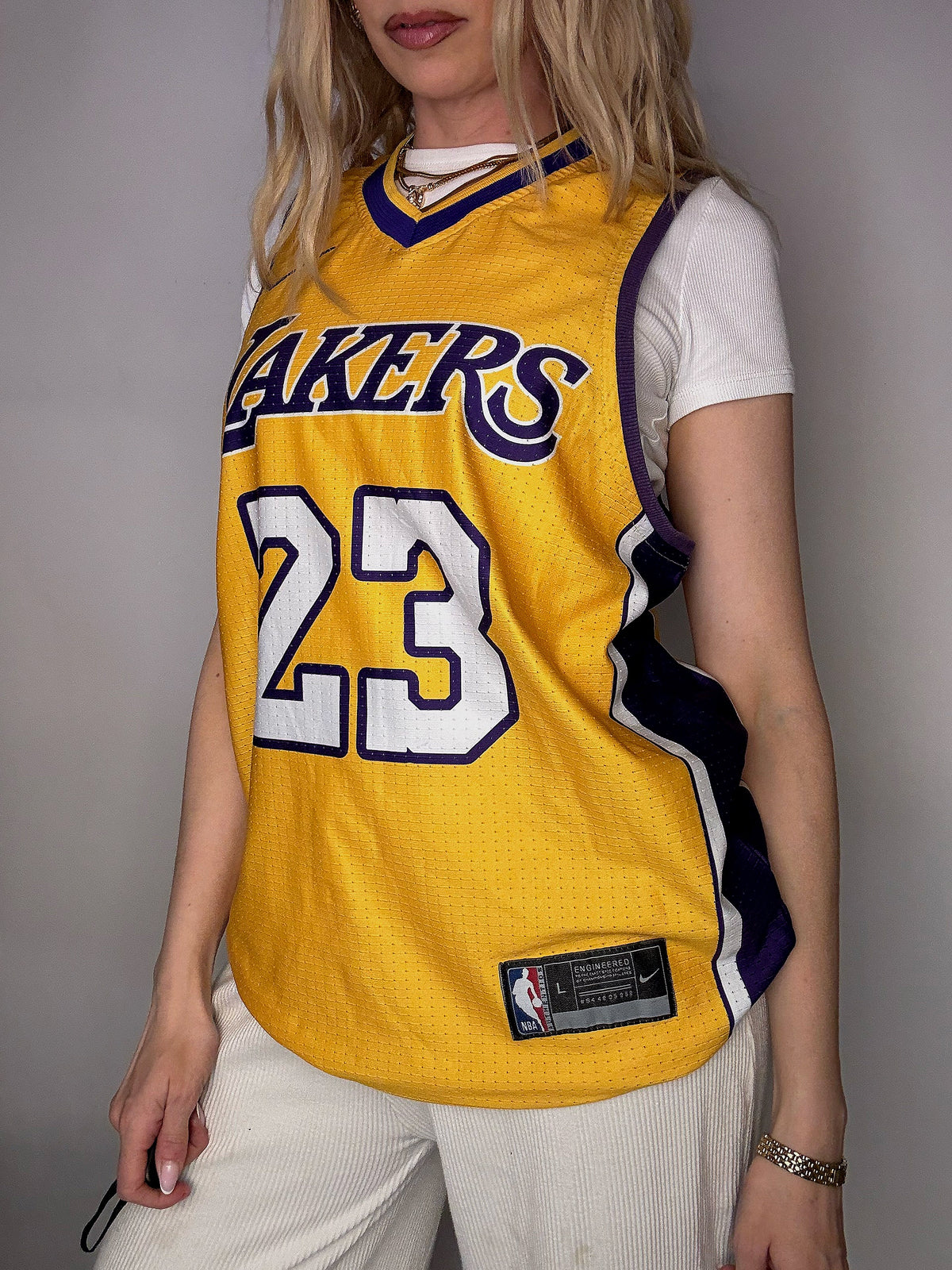 Maillot de Basketball jaune NIKE x LAKERS L