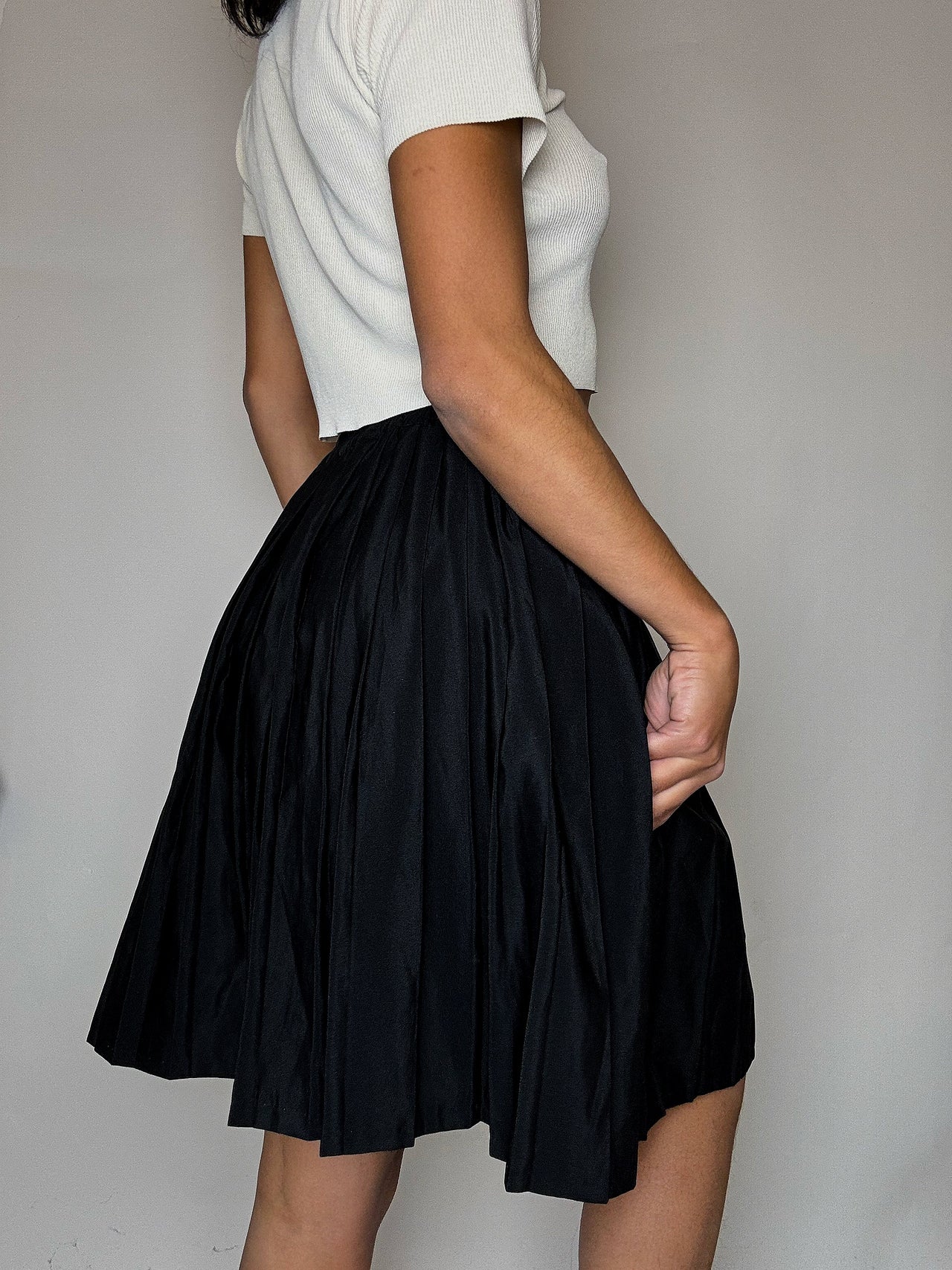 Jupe plissée noire M/L vintage