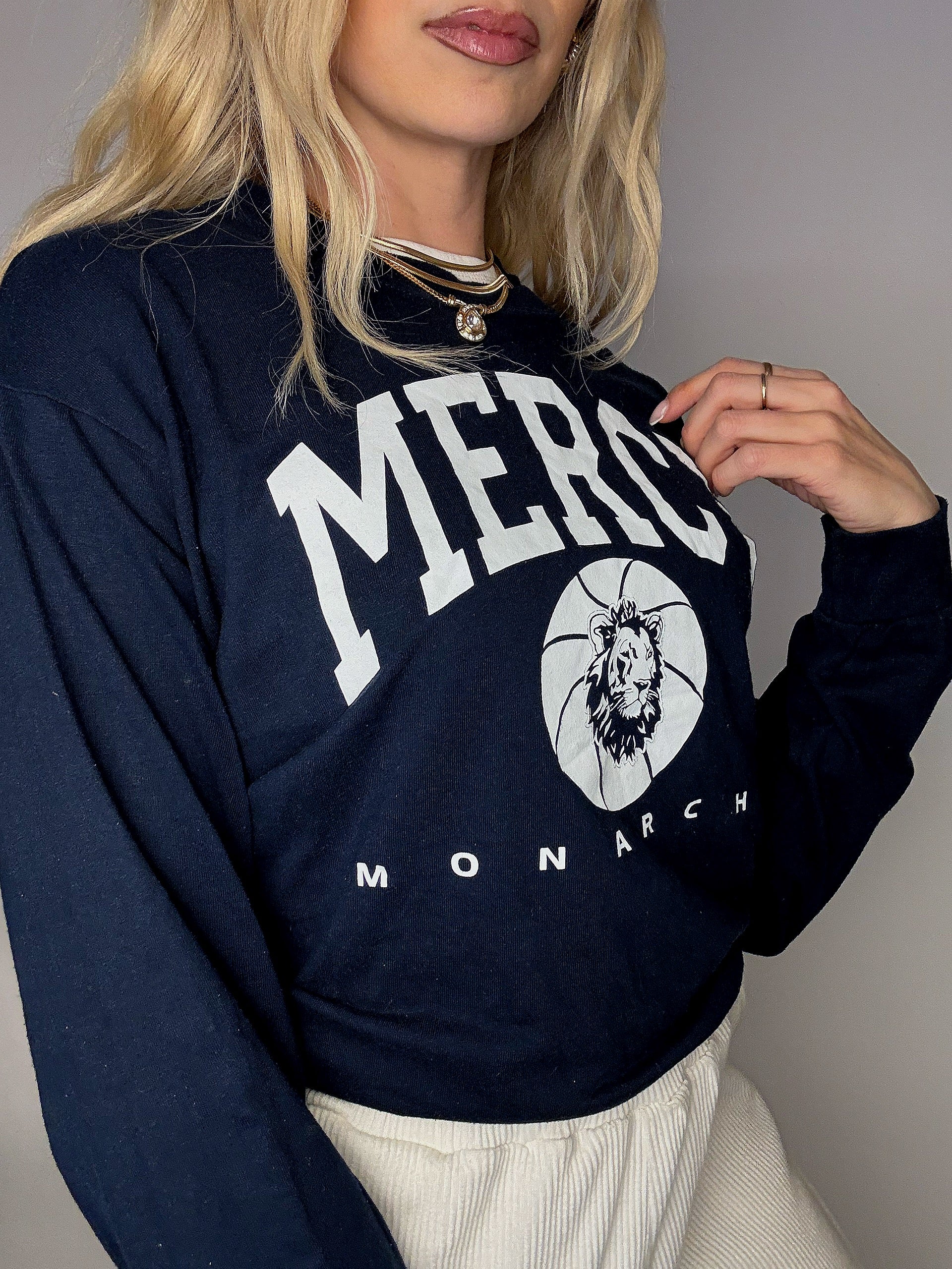 Tee shirt a manche longue marine GILDAN x MERCY MONARCHS M vintage