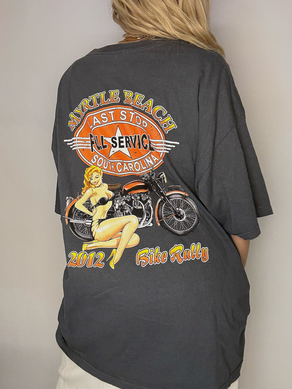 Tee shirt gris foncé MYRTLE BEACH XXL vintage