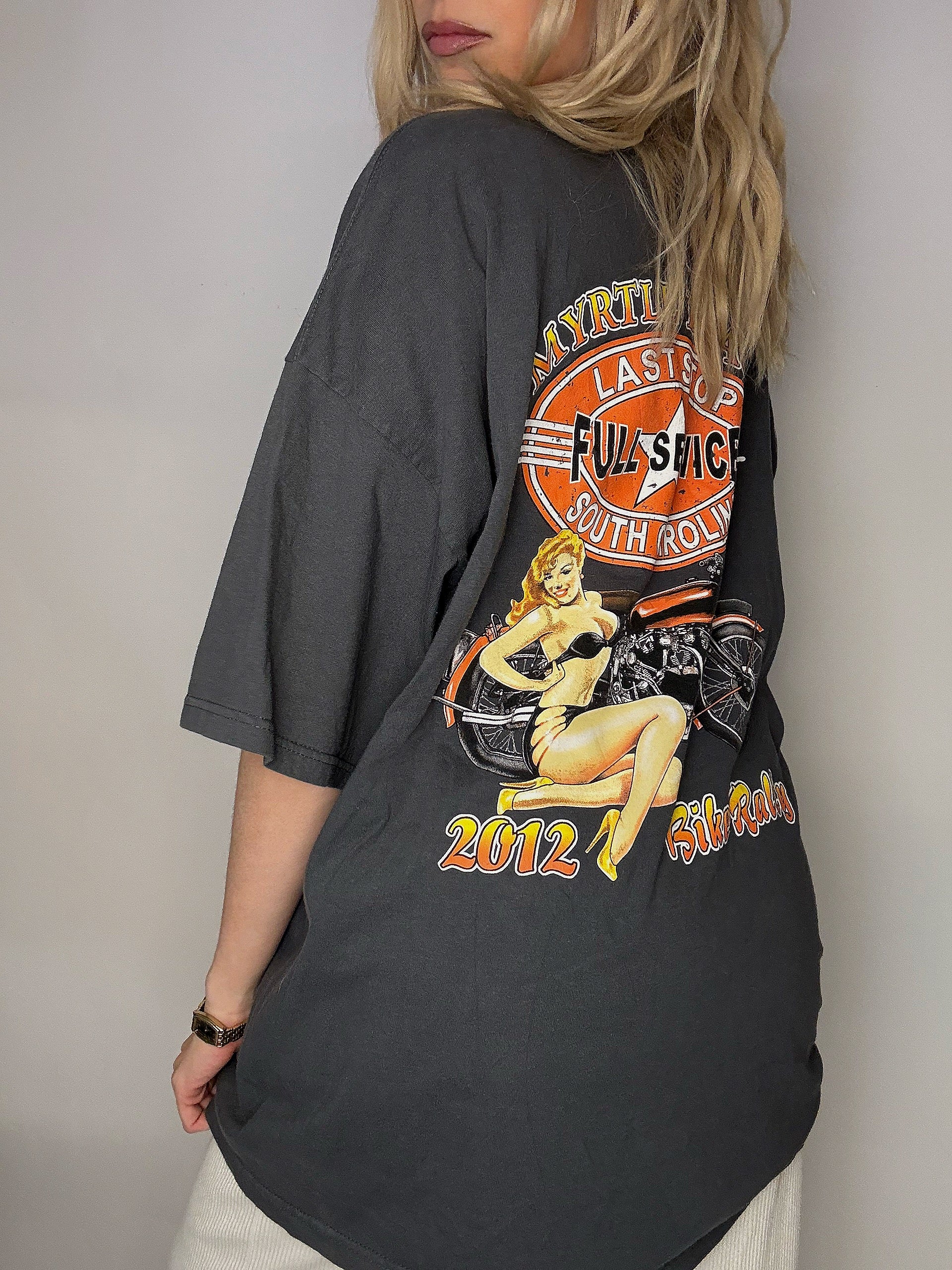 Tee shirt gris foncé MYRTLE BEACH XXL vintage