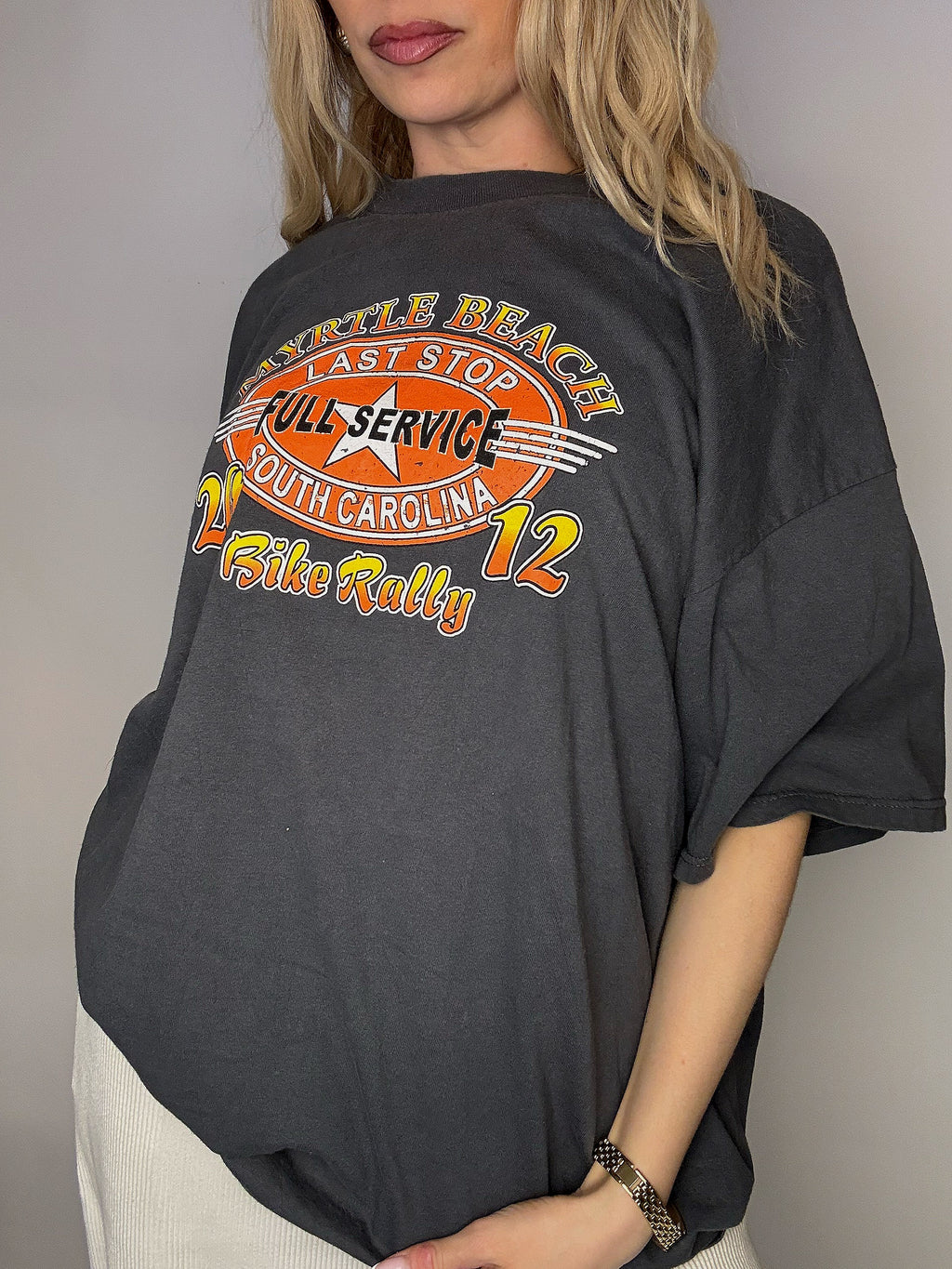 Tee shirt gris foncé MYRTLE BEACH XXL vintage