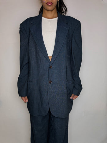 Costume bleu gris fluide M vintage