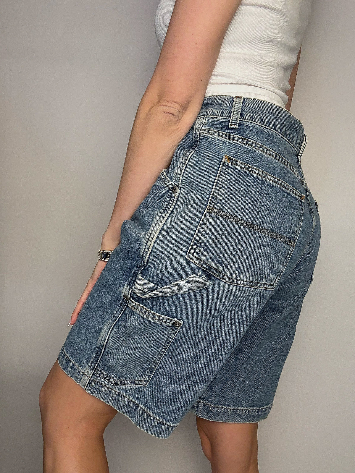 Short cargo long en jean M vintage
