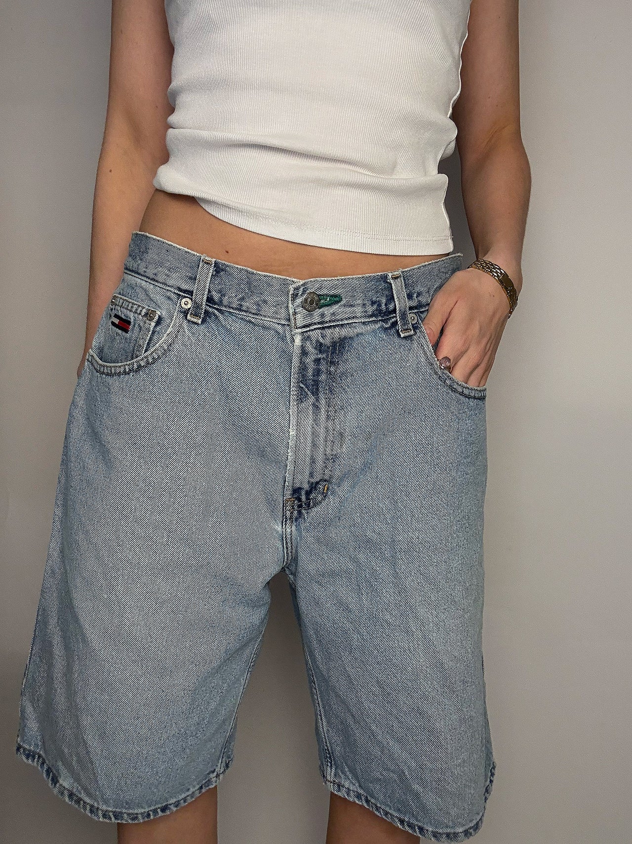 Short long en jean TOMMY HILFIGER L vintage