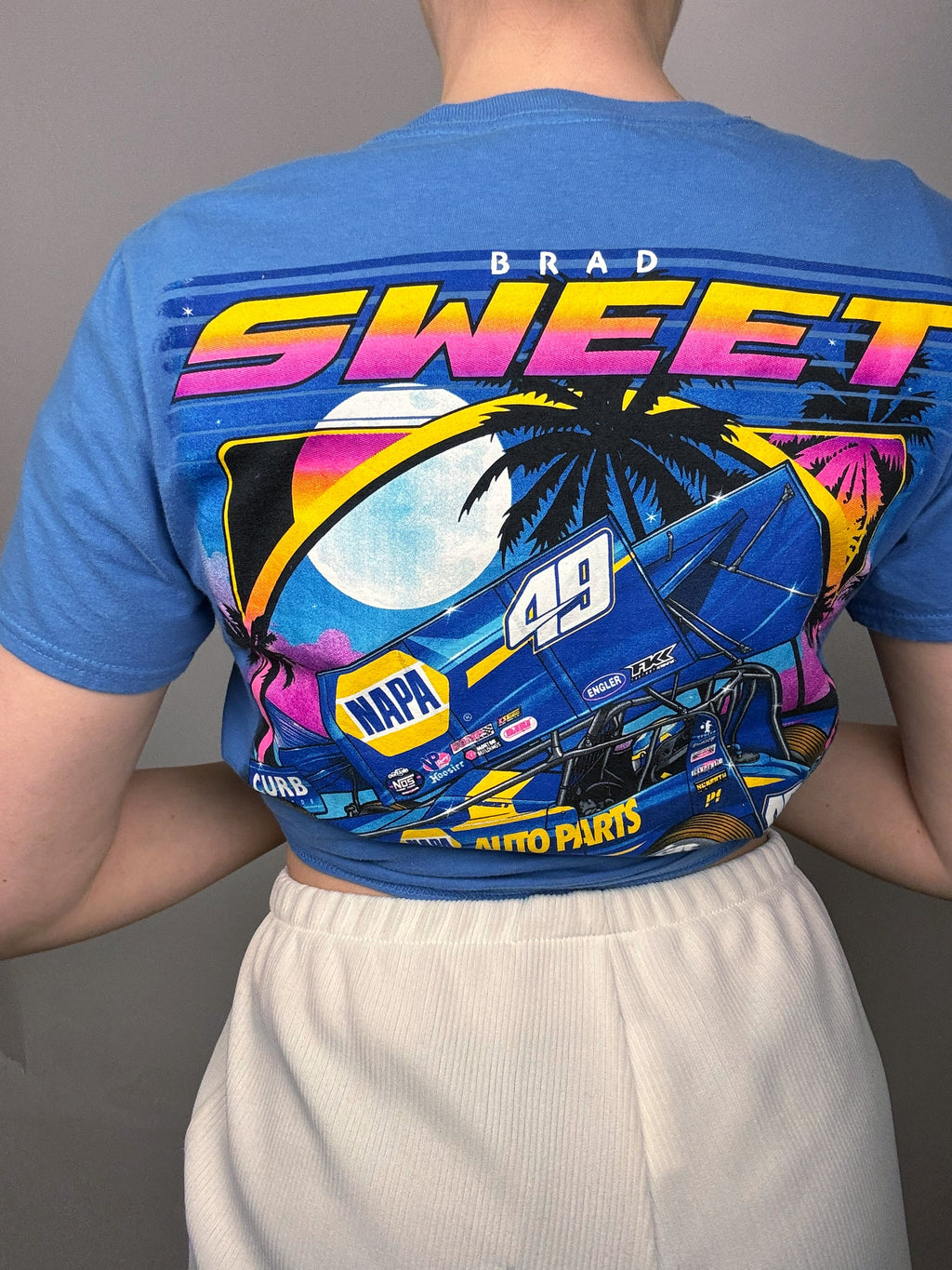 Tee shirt racing bleu S vintage
