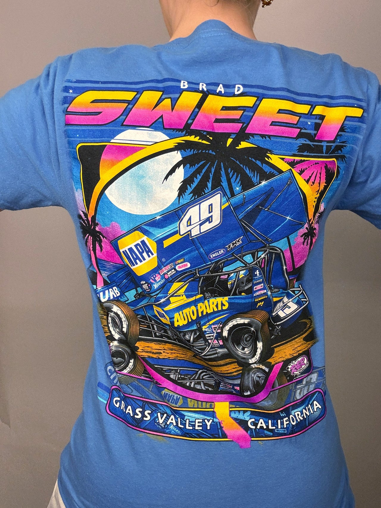 Tee shirt racing bleu S vintage