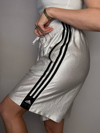 Short de sport blanc brillant ADIDAS L vintage