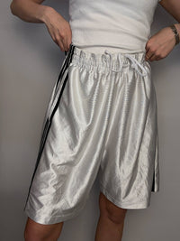 Short de sport blanc brillant ADIDAS L vintage