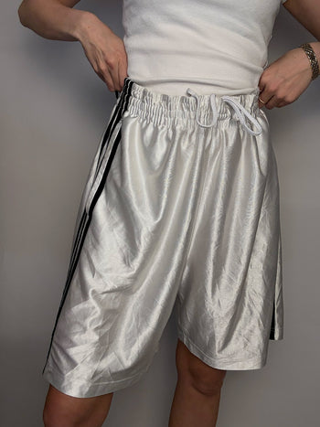 Short de sport blanc brillant ADIDAS L vintage