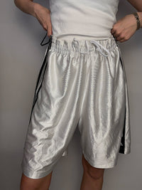 Short de sport blanc brillant ADIDAS L vintage