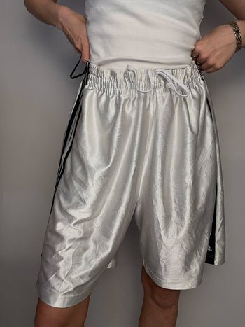 Short de sport blanc brillant ADIDAS L vintage