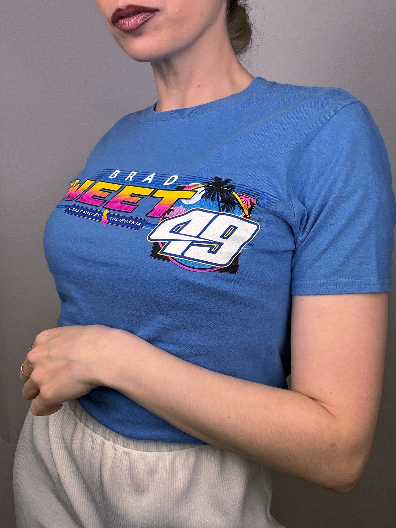 Tee shirt racing bleu S vintage