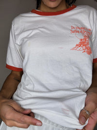 Tee shirt blanc et orange M vintage
