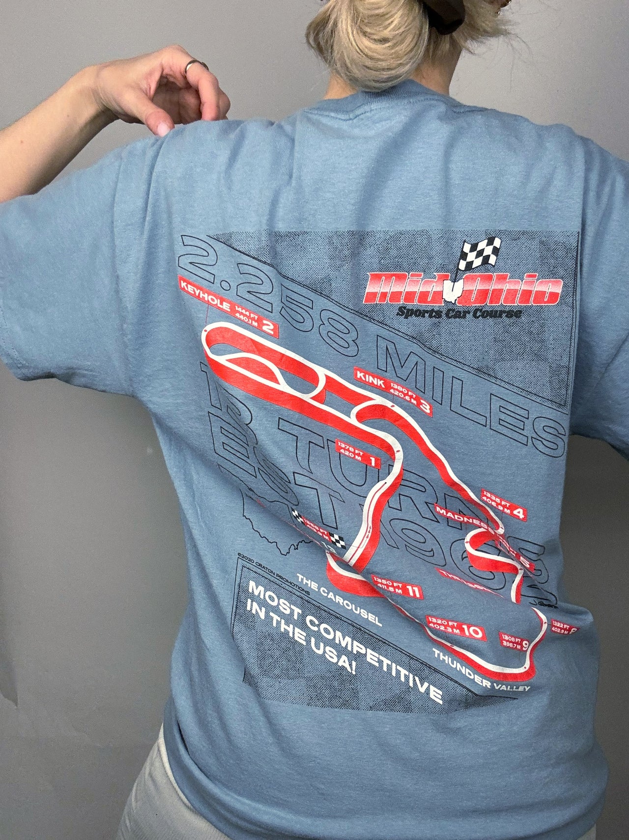 Tee shirt racing bleu M vintage