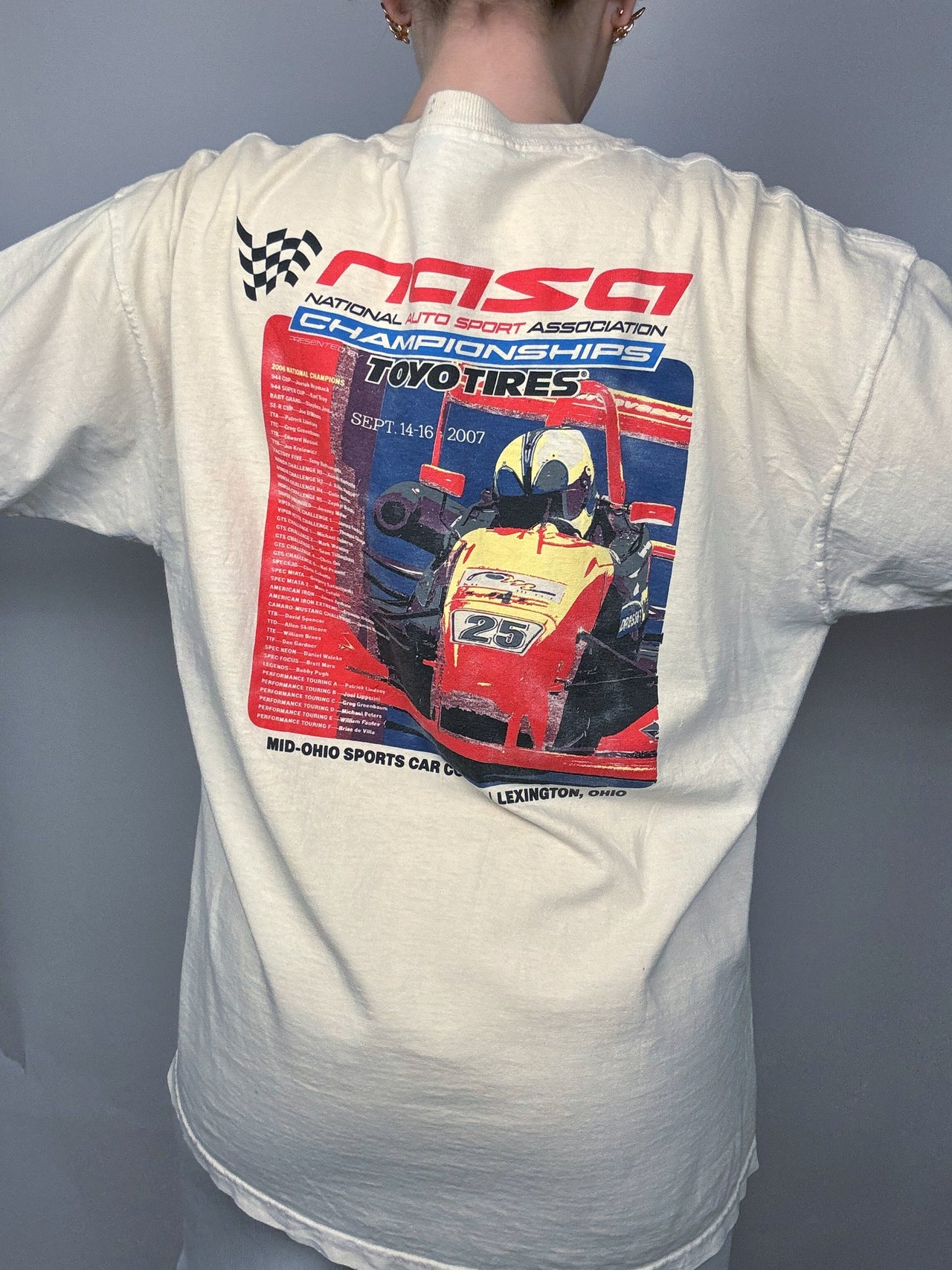 Tee shirt racing crème XL vintage