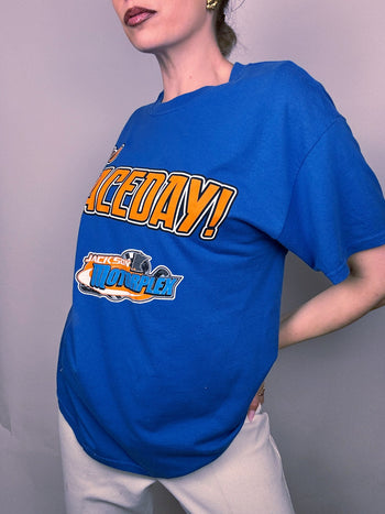 Tee shirt racing bleu L vintage