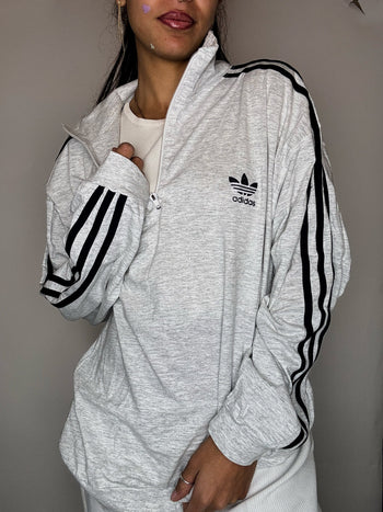 Sweat col zippé gris ADIDAS M/L vintage