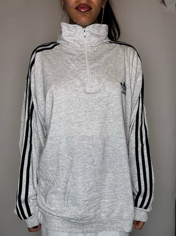 Sweat col zippé gris ADIDAS M/L vintage