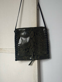 Sac bandoulière effet serpent vert vintage