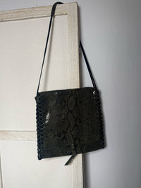Sac bandoulière effet serpent vert vintage