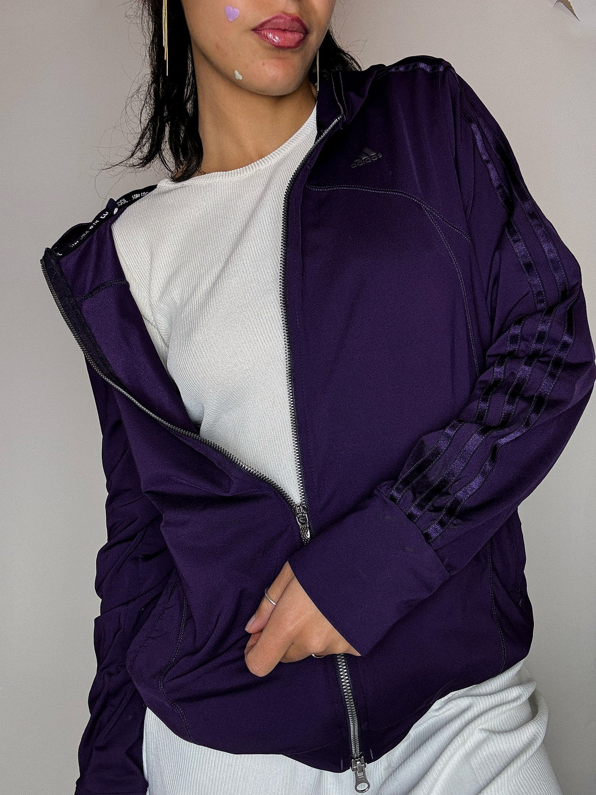 Jacket de sport aubergine climacool ADIDAS L vintage