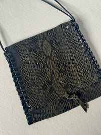 Sac bandoulière effet serpent vert vintage