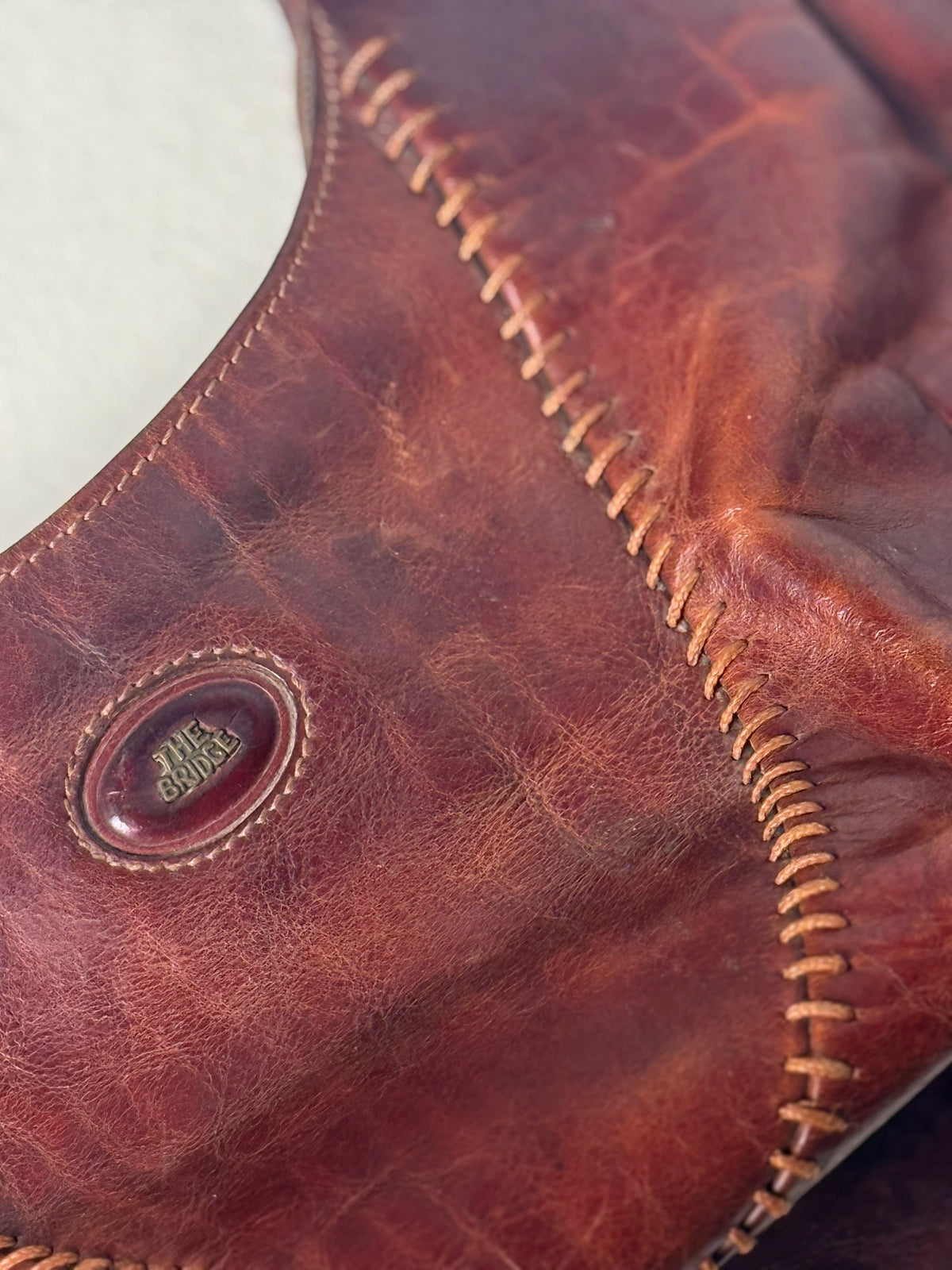 Vintage camel Handtasche