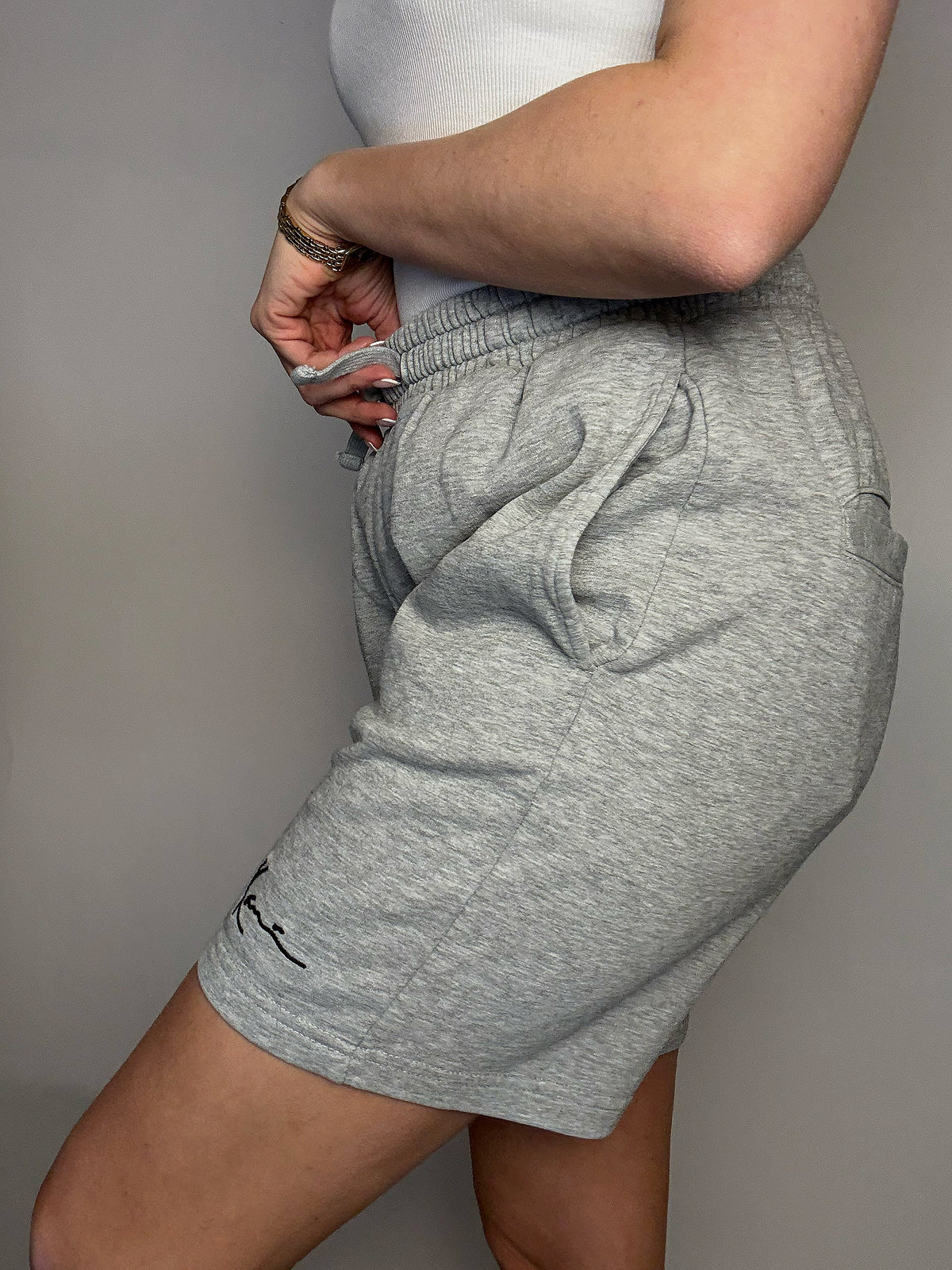 Short en molleton gris KANI S vintage