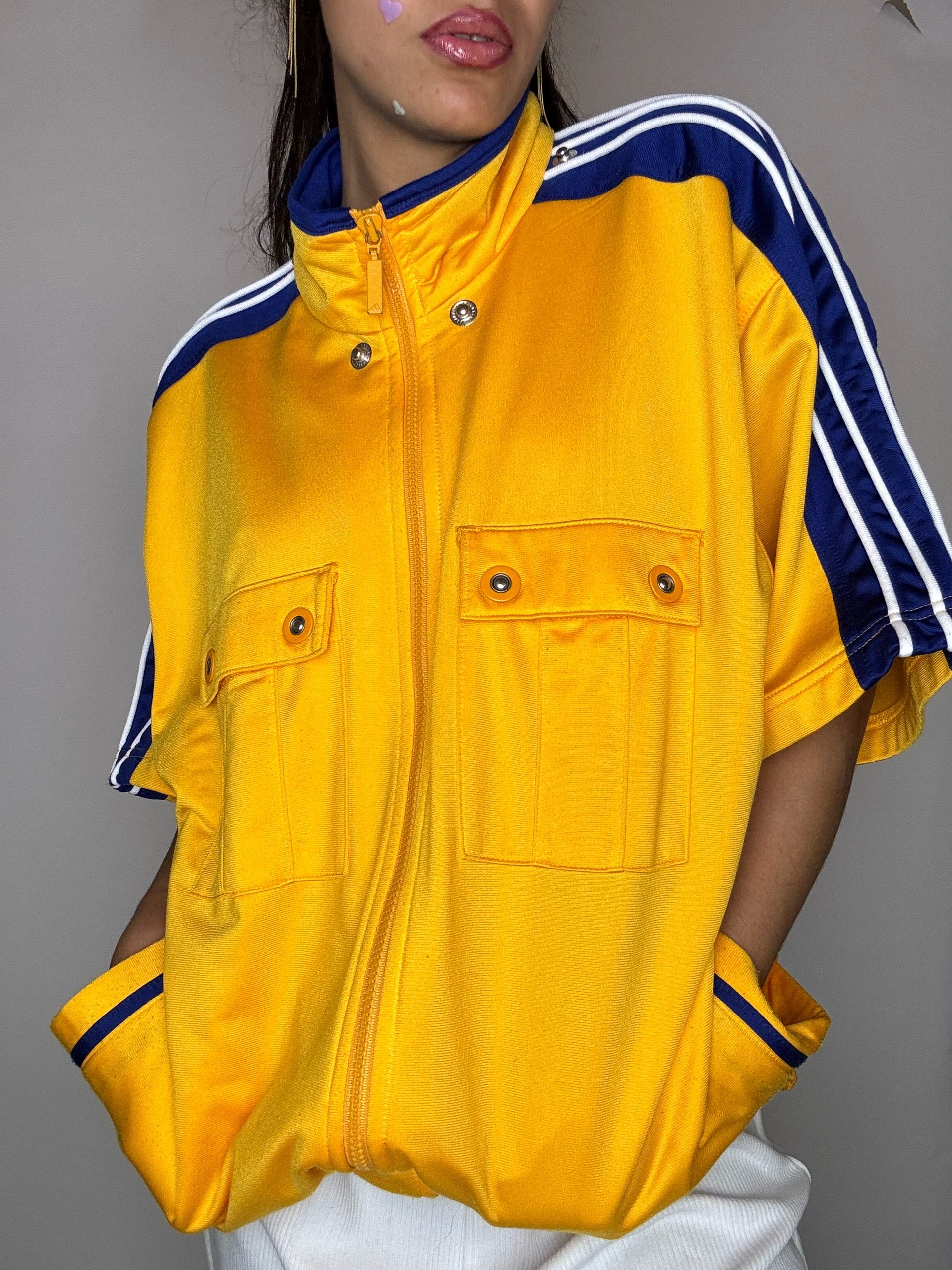 Jacket de sport jaune ADIDAS M vintage