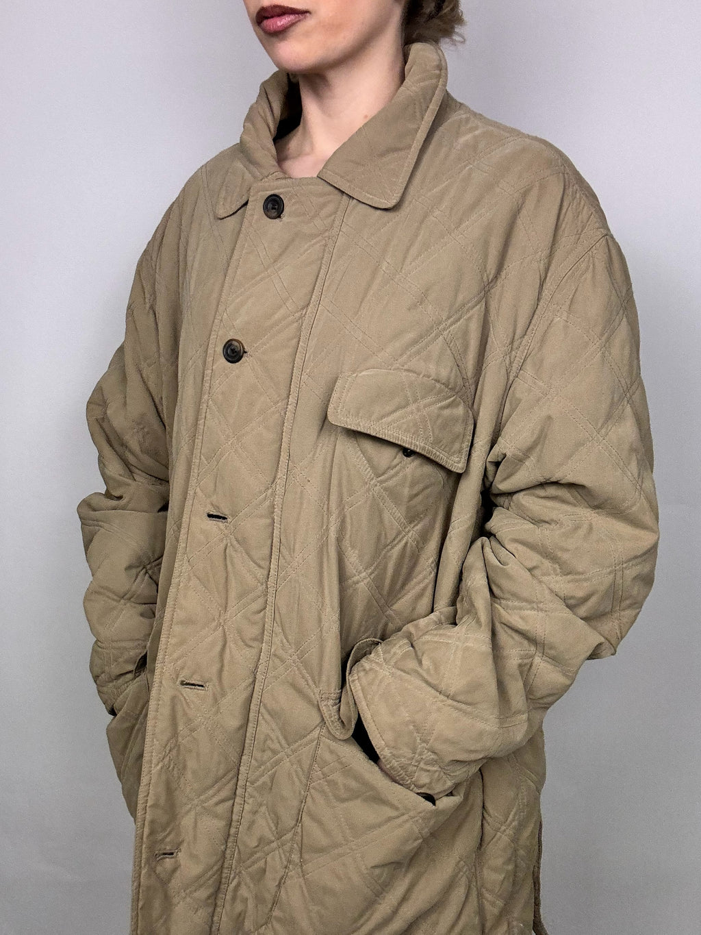 Vintage XL beige Steppjacke