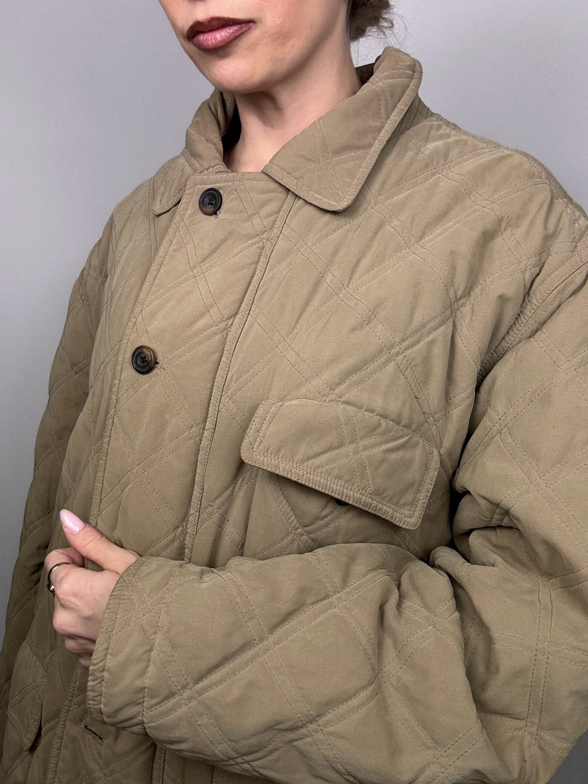 Vintage XL beige Steppjacke