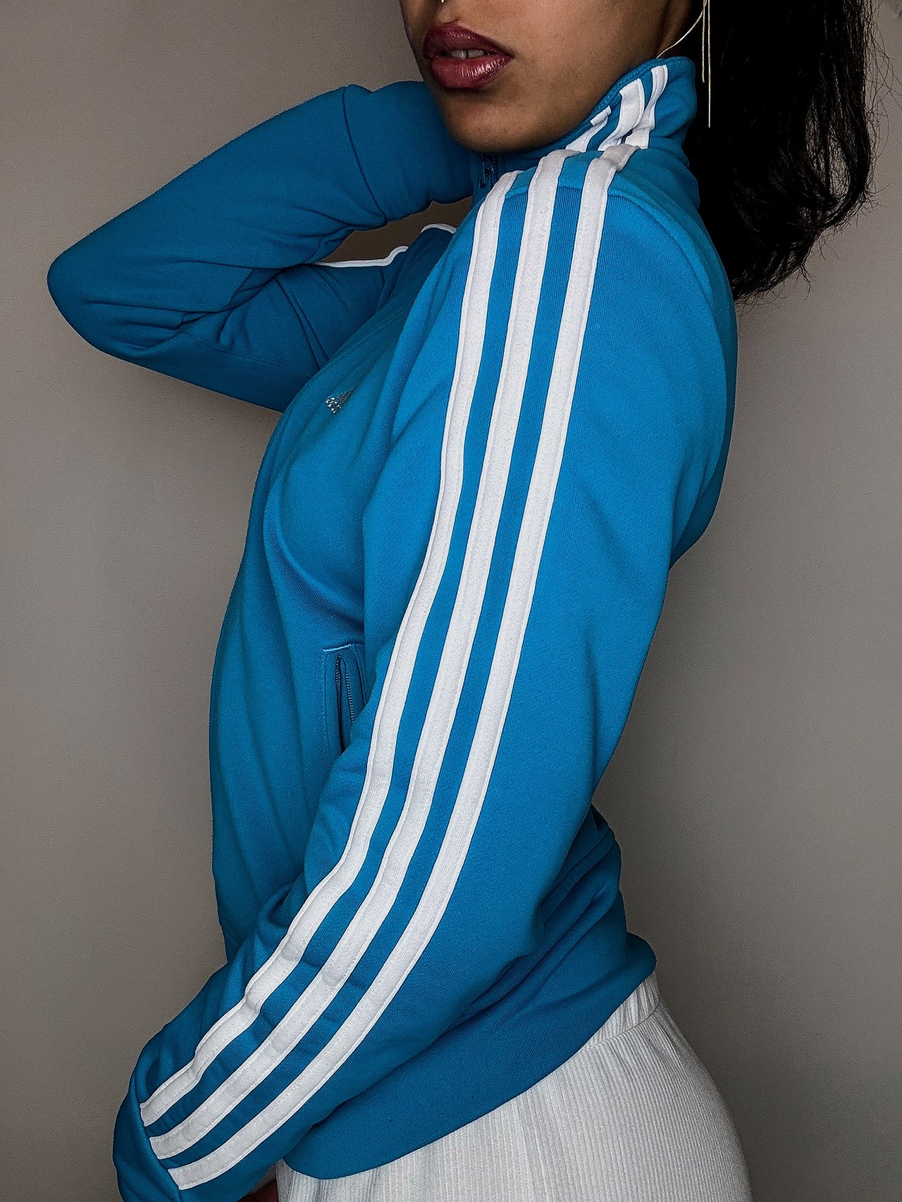 Jacket de sport bleu turquoise ADIDAS M vintage