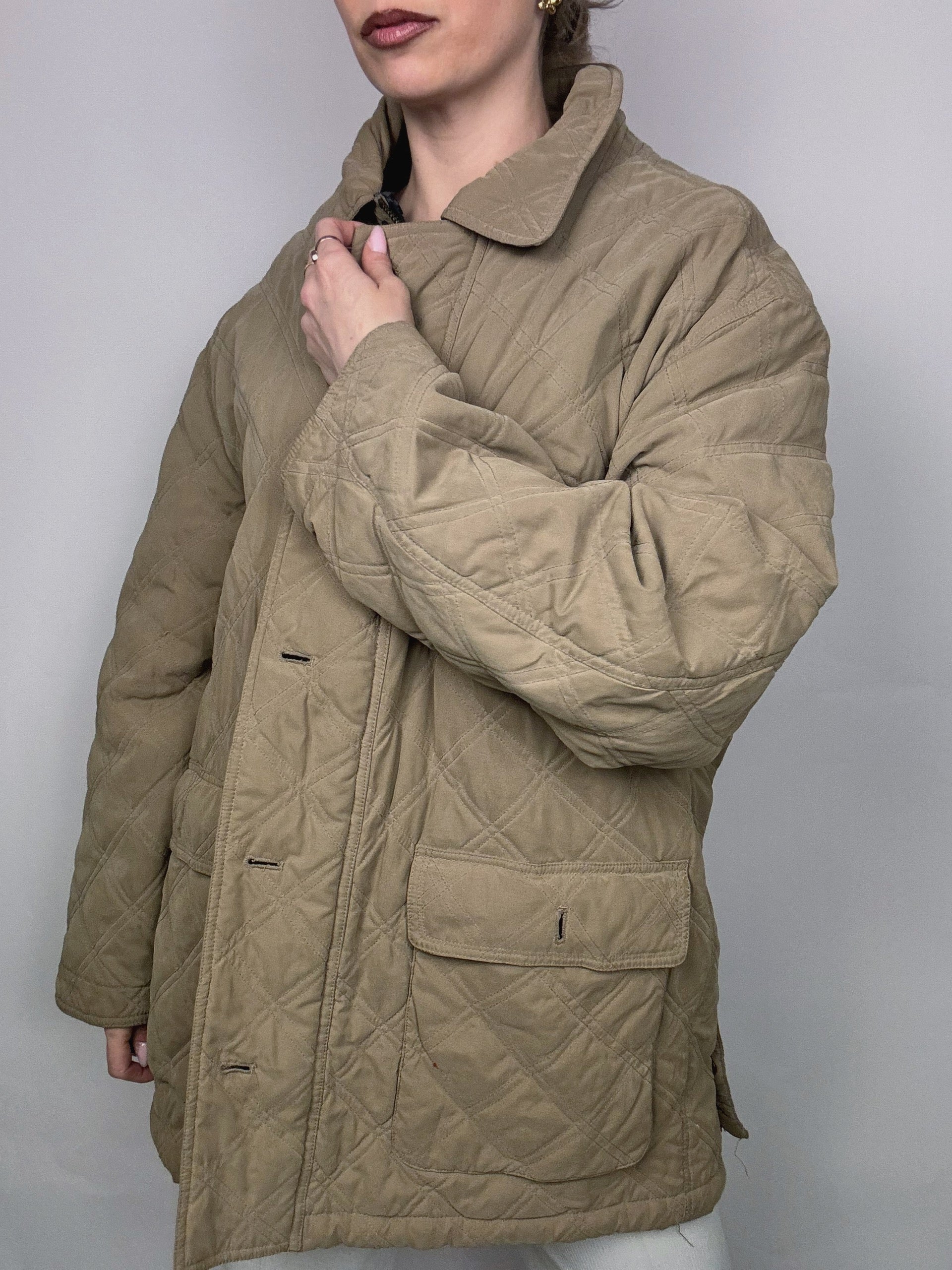 Vintage XL beige Steppjacke