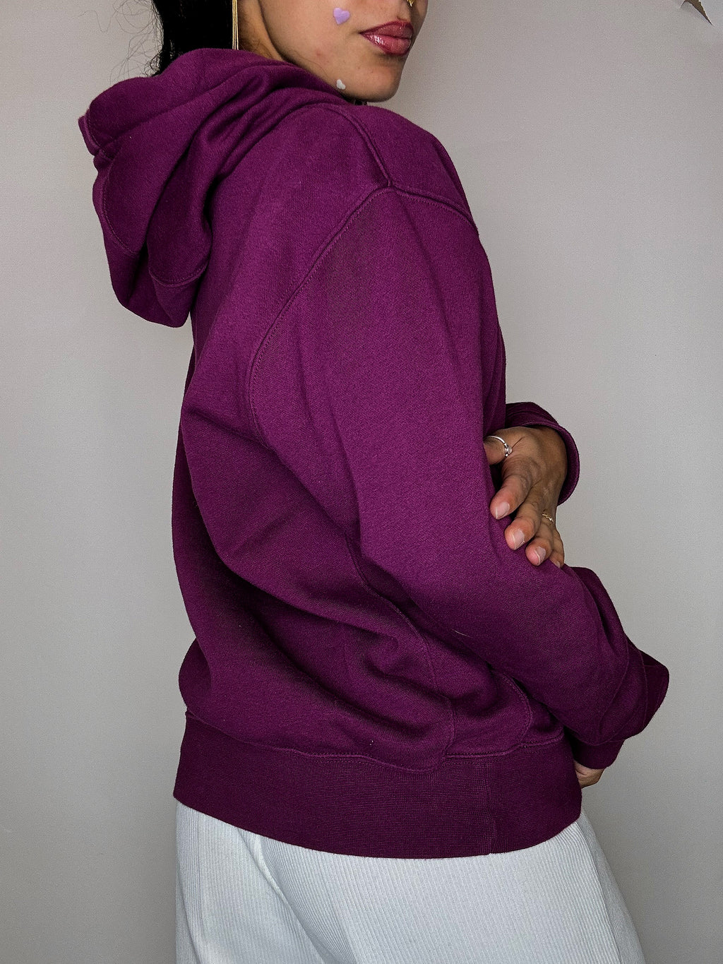 Sweater capuche aubergine NIKE S vintage