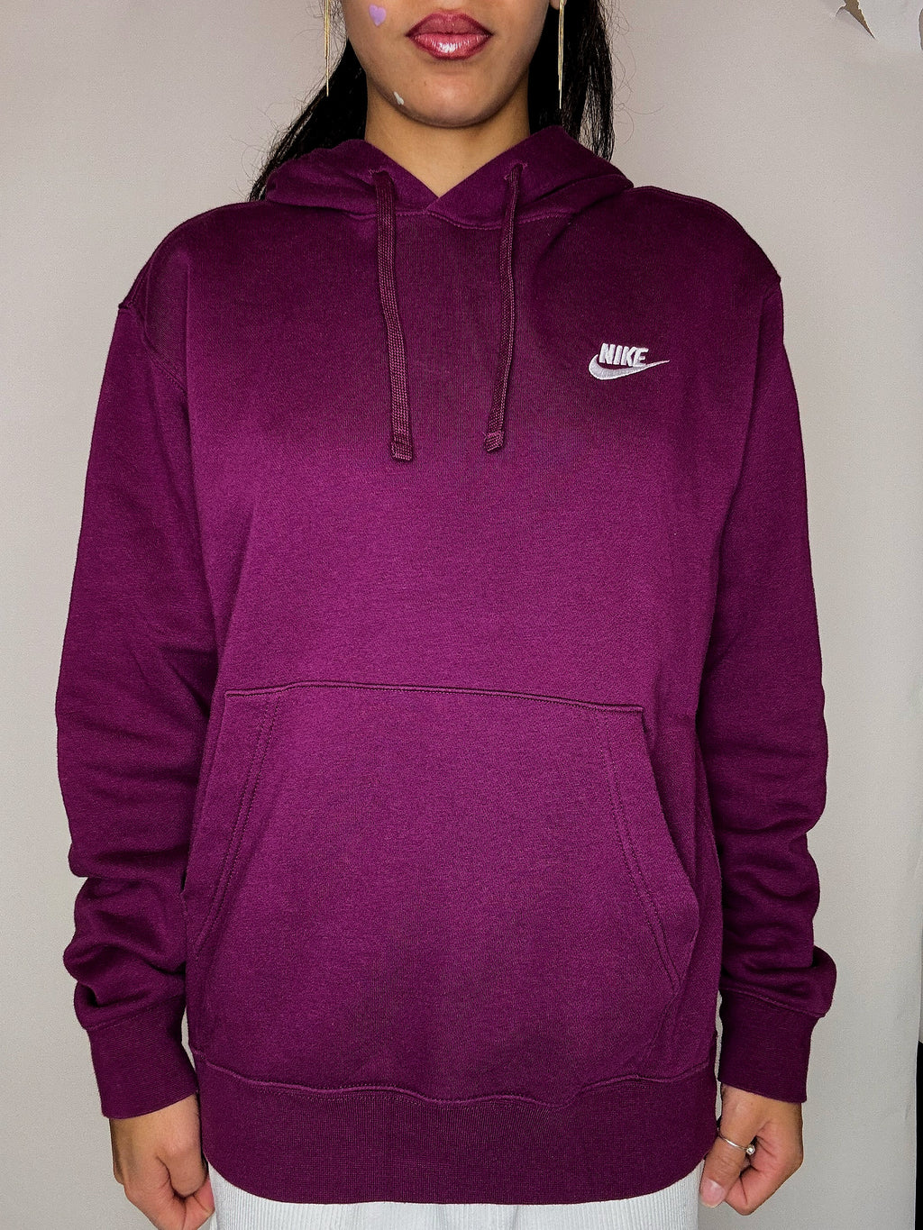 Sweater capuche aubergine NIKE S vintage